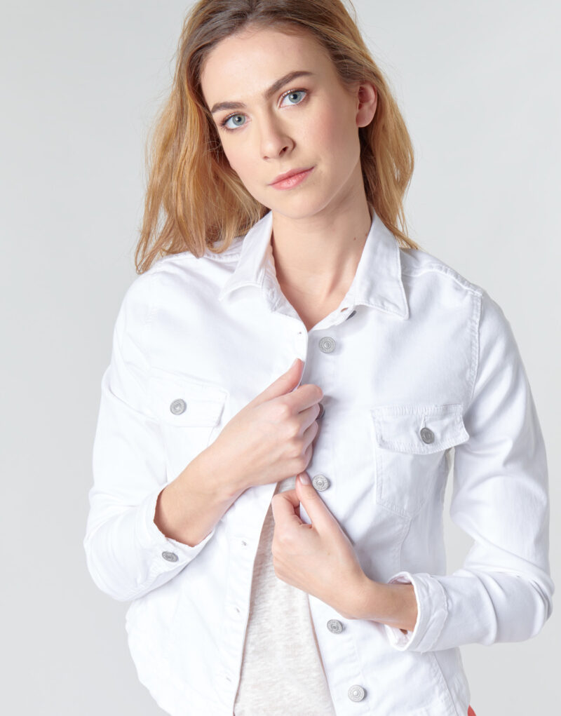 Giacca in jeans  Le Temps des Cerises  LILLY  Bianco Giacche in jeans Donna - 5