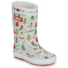 Stivali Aigle LOLLY POP FUR PRINT Bianco - Stivali da pioggia Bambino