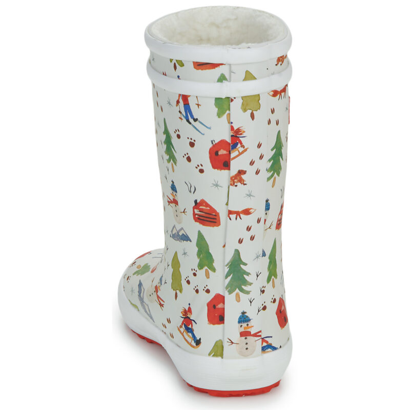 Aigle LOLLY POP FUR PRINT Bianco Stivali da pioggia Bambino - 5