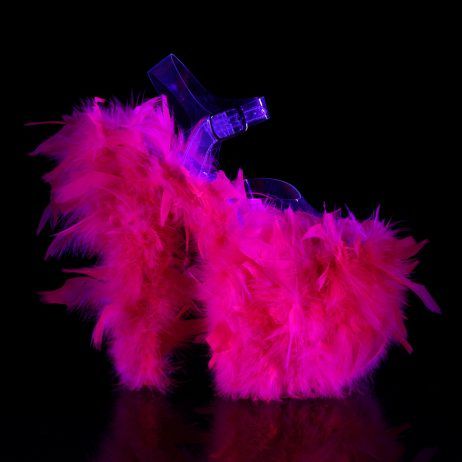 Pleaser FLAMINGO-808F FLAM808F/C/NHP Sandali con Cinturino  Tacco Altissimo 20 Plateau 10.2 Trasparente FLAM808F/C/NHP