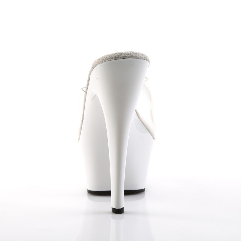 Pleaser KISS-201 KISS201/C/W Sandali Donna  Tacco Altissimo 15 Plateau 4.5 Trasparente KISS201/C/W