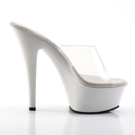 Pleaser KISS-201 KISS201/C/W Sandali Donna  Tacco Altissimo 15 Plateau 4.5 Trasparente KISS201/C/W