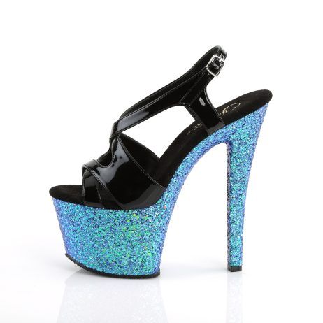 Pleaser SKY-330LG SKY330LG/B/BLG Sandali Slingback  Tacco Altissimo 17 Plateau 7.0 Nero SKY330LG/B/BLG