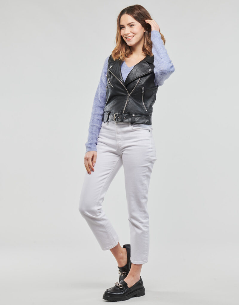 Giacca in pelle Only ONLVERA FAUX LEATHER WAISTCOAT Nero - Giacche in pelle Donna - 3