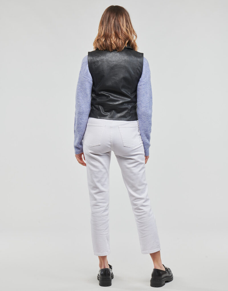 Giacca in pelle Only ONLVERA FAUX LEATHER WAISTCOAT Nero - Giacche in pelle Donna - 4