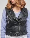Giacca in pelle Only ONLVERA FAUX LEATHER WAISTCOAT Nero - Giacche in pelle Donna - 5
