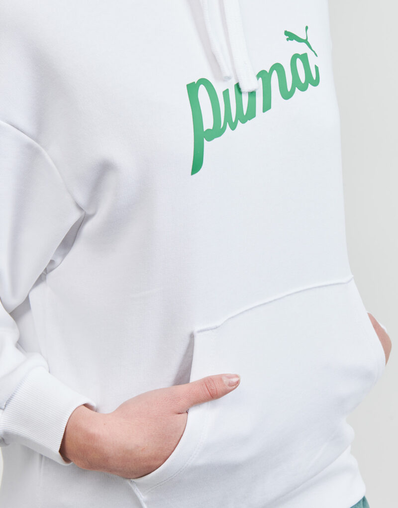 Felpe con cappuccio  Puma  ESS+ BLOSSOM SCRIPT HOODIE TR  Bianco -  Felpe con cappuccio Abbigliamento Donna - 5