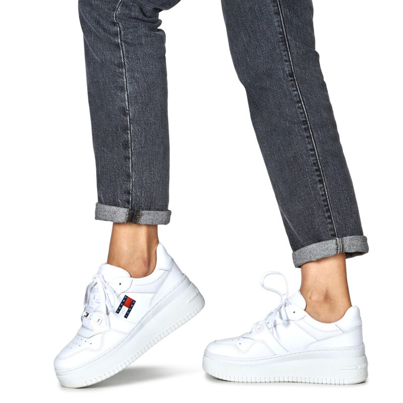 Tommy Jeans TJW RETRO BASKET FLATFORM ESS Wei&szlig; Damen Sneaker - 8