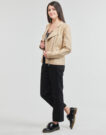 Leather jacketelle Only ONLAVA Beige Jackets in pelle Donna - 3