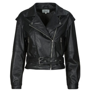 Giacca in pelle  Only  ONLRAVEN  Nero -   Giacche in pelle Donna