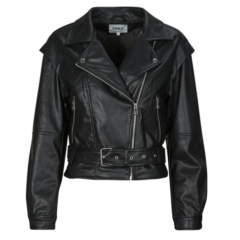 Giacca in pelle  Only  ONLRAVEN  Nero -   Giacche in pelle Donna - 1