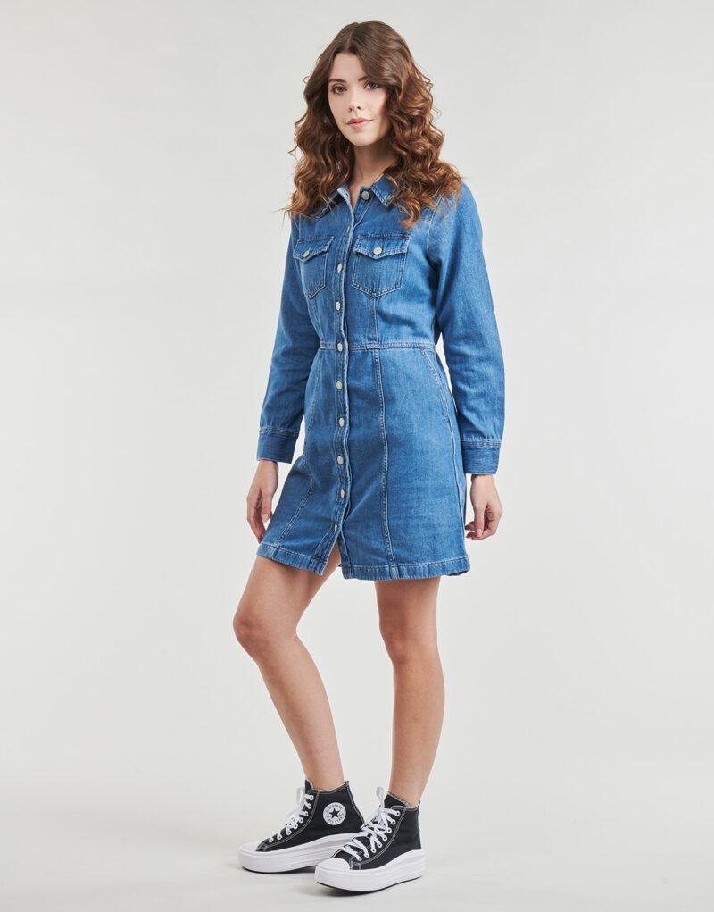 Abito corto  Levis  FLYNN WESTERN CORE DRESS  Blu -  Abiti corti Donna - 3