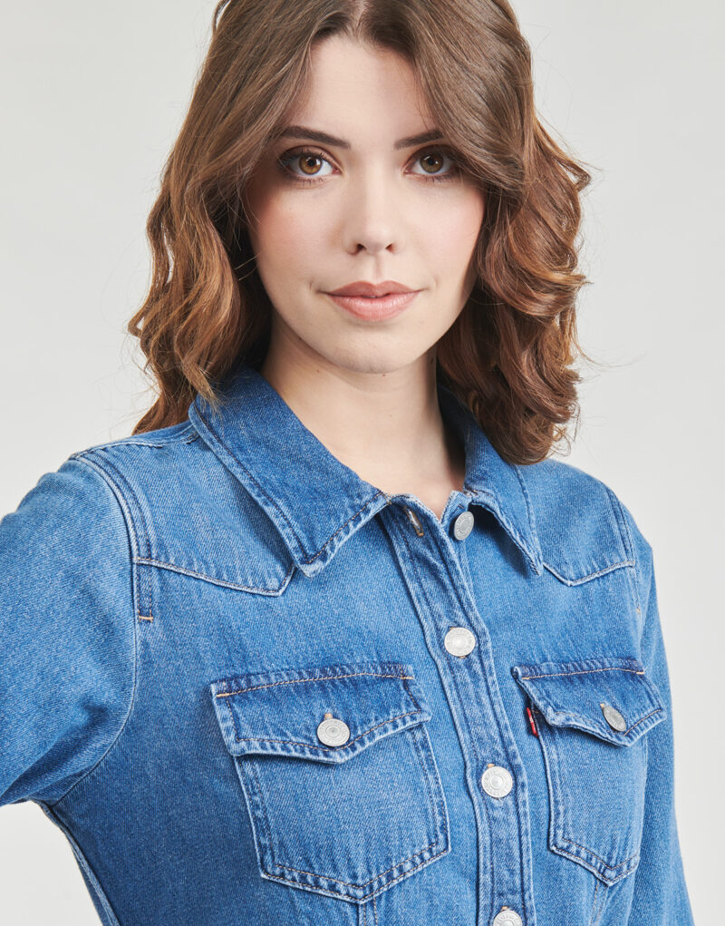 Abito corto  Levis  FLYNN WESTERN CORE DRESS  Blu -  Abiti corti Donna - 5