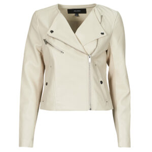 Giacca in pelle  Vero Moda  VMRILEY  Beige -   Giacche in pelle Donna