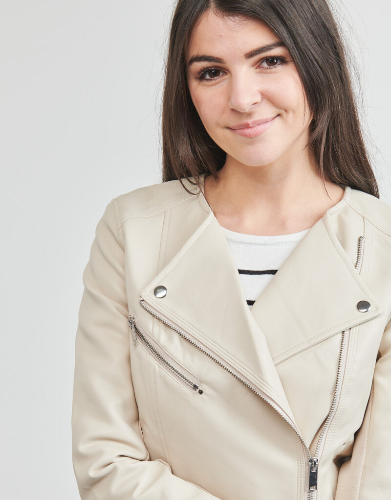 Giacca in pelle Vero Moda VMRILEY Beige Giacche in pelle Donna - 5