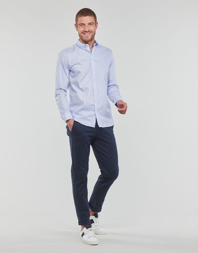 Selected ETHAN MICRO MOTIF SLIM FIT Langarmhemd Blau Langarmhemden Herren - 3