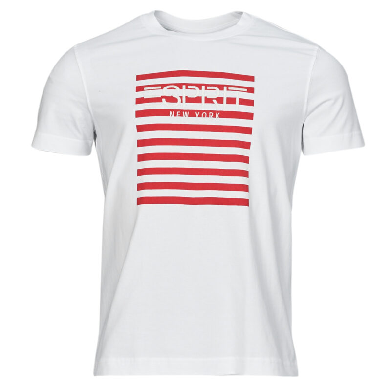 T-Shirt Esprit OCS LOGO STRIPE Bianco T-shirt maniche corte Uomo - 1