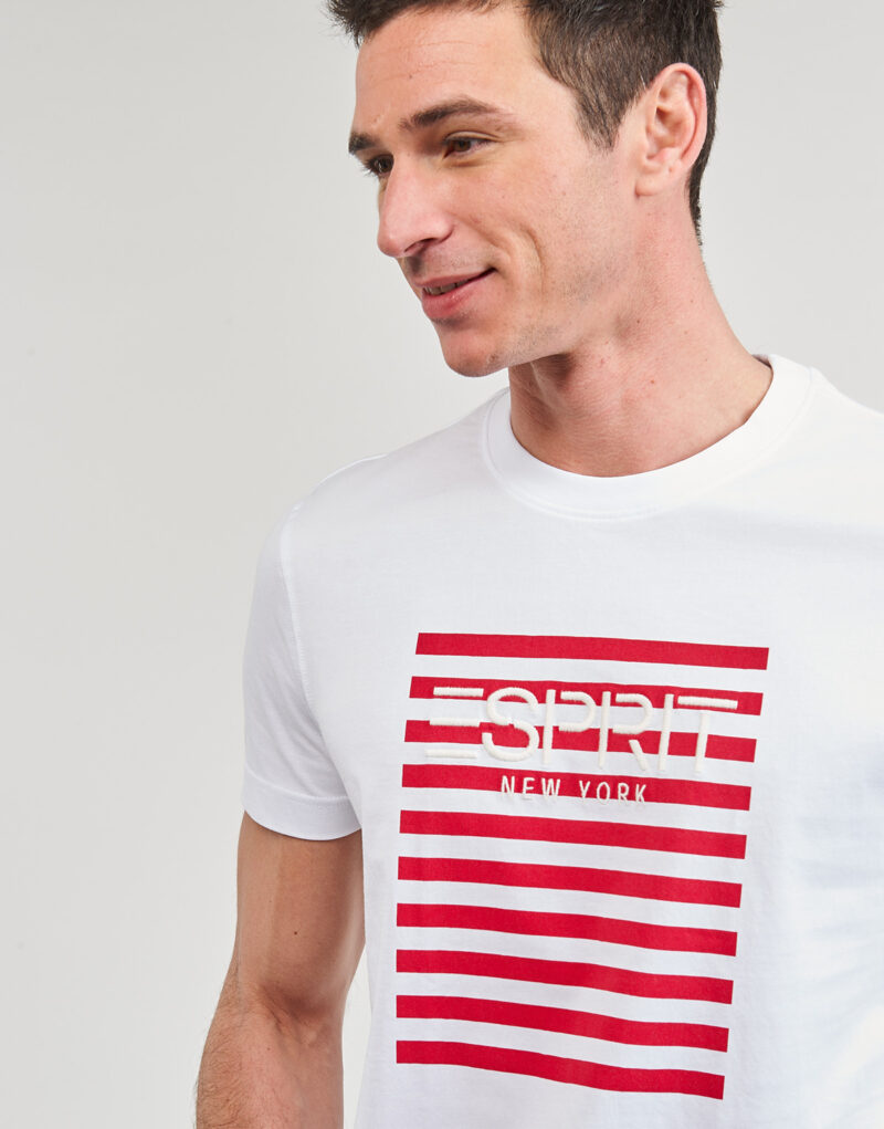T-Shirt Esprit OCS LOGO STRIPE Bianco T-shirt maniche corte Uomo - 5