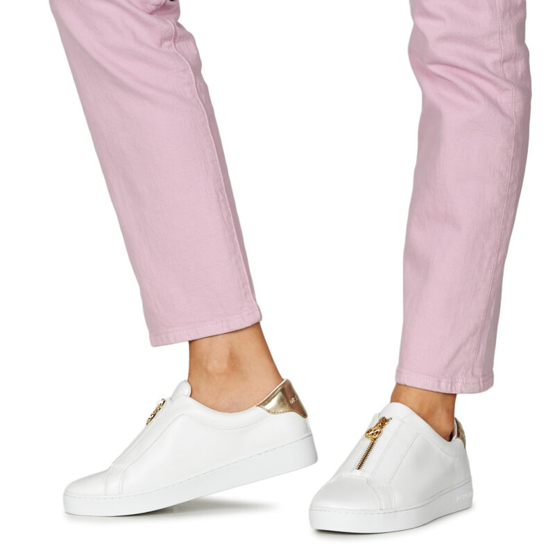 MICHAEL Michael Kors Baskets basses blanches KEATON ZIP SLIP ON pour femme - 8