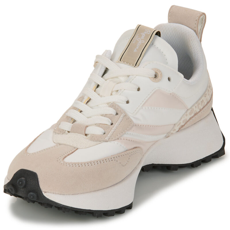 Pepe Jeans Lucky Print Wei&szlig;e Low Sneakers Damen - Gr&ouml;&szlig;e 3