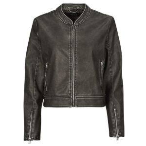 Giacca in pelle  Only  ONLMINDY  Nero -   Giacche in pelle Donna
