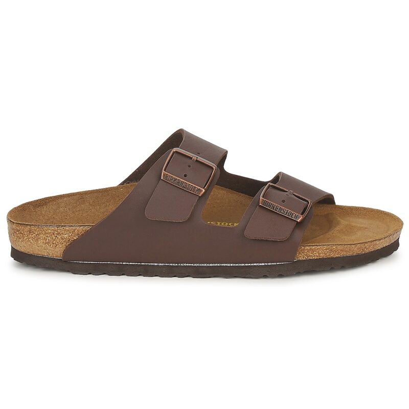 BIRKENSTOCK Arizona Birko-flor / Schwarz / Braun / Schmal Braun Herrenhausschuh - Gr&ouml;&szlig;e 2