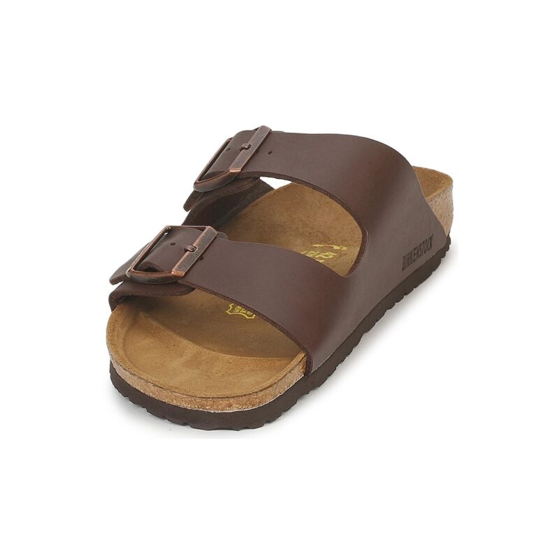 BIRKENSTOCK Arizona Birko-flor / Schwarz / Braun / Schmal Braun Herrenhausschuh - Gr&ouml;&szlig;e 3