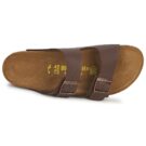 BIRKENSTOCK Arizona Birko-flor / Schwarz / Braun / Schmal Braun Herrenhausschuh - Gr&ouml;&szlig;e 6