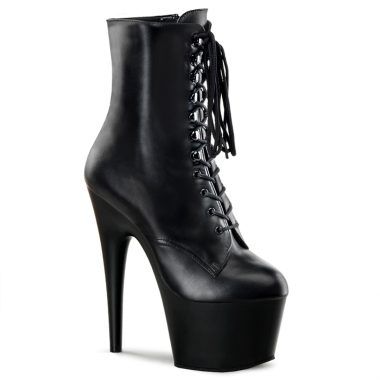 Pleaser ADORE-1020 ADO1020/B/LE Tronchetti Donna  Tacco Altissimo 17 Plateau 7.0 Pelle Nero ADO1020/B/LE