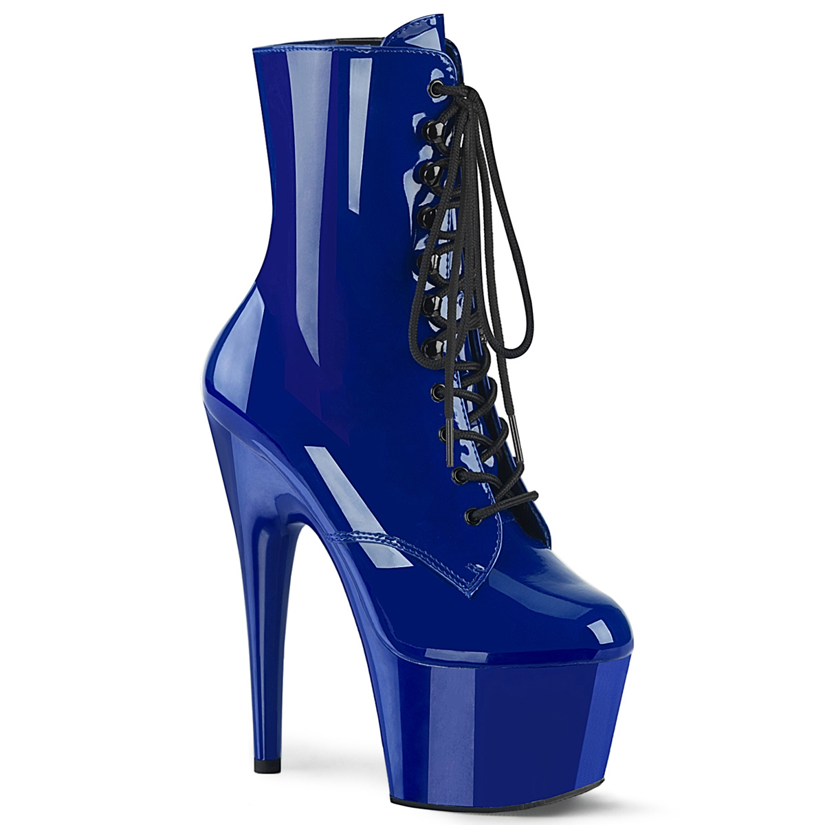 Pleaser Adore 1020 Stivaletti Blu Lacci Tacchi Alti 17 Plateau 7.0