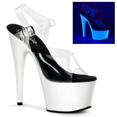 Pleaser ADORE-708UV ADO708UV/C/NW Sandali Donna  Tacco Altissimo 17 Plateau 7.0 Trasparente ADO708UV/C/NW