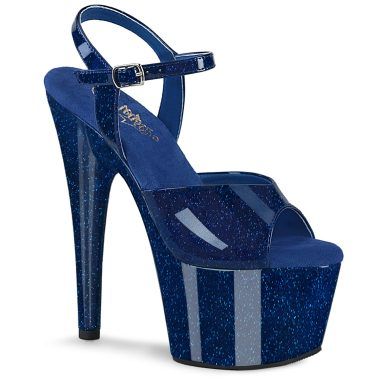 Pleaser ADORE-709GP ADO709GP/NBG/M Sandali con Cinturino  Tacco Altissimo 17 Plateau 7.0 Blu ADO709GP/NBG/M