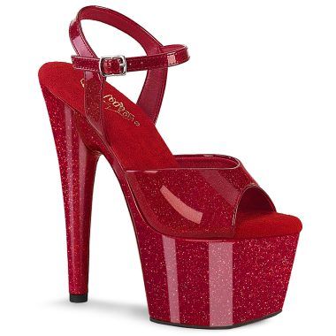 Pleaser ADORE-709GP ADO709GP/RYRG/M Sandali con Cinturino  Tacco Altissimo 17 Plateau 7.0 Rosso ADO709GP/RYRG/M
