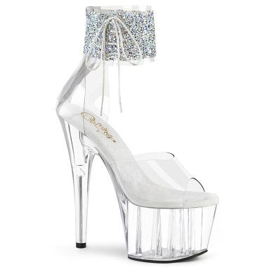 Pleaser ADORE-724RS-02 ADO724RS-02/C-SRS/C Sandali Donna  Tacco Altissimo 16 Plateau 7.0 Argento ADO724RS-02/C-SRS/C