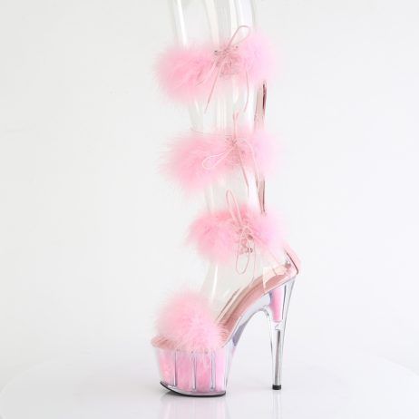 Pleaser ADORE-728F ADO728F/C-BPFUR/M Sandali Donna  Tacco Altissimo 17 Plateau 7.0 Trasparente ADO728F/C-BPFUR/M