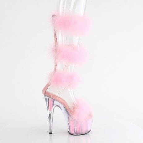 Pleaser ADORE-728F ADO728F/C-BPFUR/M Sandali Donna  Tacco Altissimo 17 Plateau 7.0 Trasparente ADO728F/C-BPFUR/M