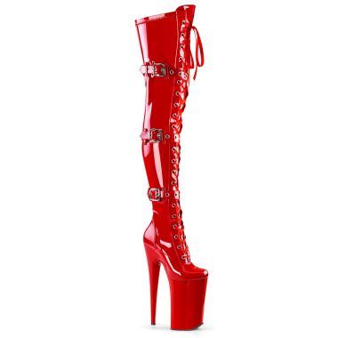 Pleaser BEYOND-3028 BEY3028/R/M Stivali Donna  Tacco Altissimo 25 Plateau 16.0 Rosso BEY3028/R/M