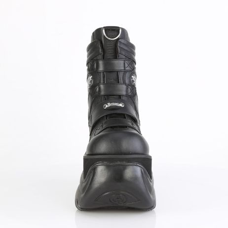 DemoniaCult BOXER-70 BOX70/BVL Scarpe con Plateau Unisex Uomo Donna   Plateau 7.6 Nero BOX70/BVL