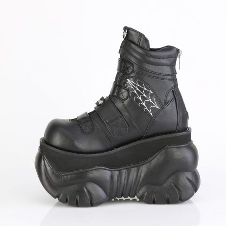 DemoniaCult BOXER-70 BOX70/BVL Scarpe con Plateau Unisex Uomo Donna   Plateau 7.6 Nero BOX70/BVL