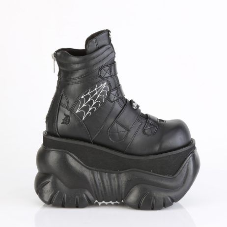 DemoniaCult BOXER-70 BOX70/BVL Scarpe con Plateau Unisex Uomo Donna   Plateau 7.6 Nero BOX70/BVL