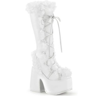 DemoniaCult CAMEL-311 CAM311/W/PU Scarpe Donna  Tacco 12 Plateau 7.6 Bianco CAM311/W/PU