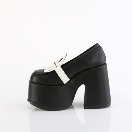 DemoniaCult CAMEL-58 CAM58/BVL Scarpe Donna  Tacco 12 Plateau 7.6 Nero CAM58/BVL