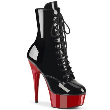 Pleaser DELIGHT-1020 DEL1020/B/R Tronchetti  Tacco Altissimo 15 Plateau 4.5 Nero DEL1020/B/R