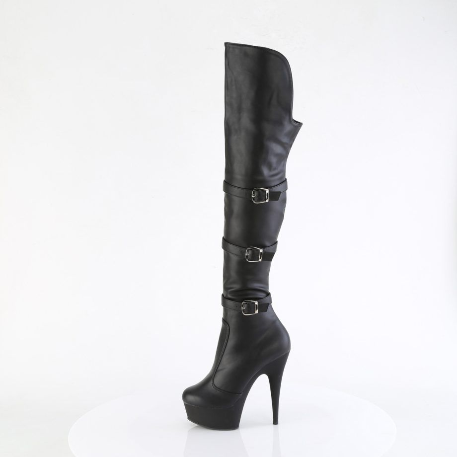 Pleaser DELIGHT-3018 DEL3018/BPU/M Stivali Donna  Tacco Altissimo 15 Plateau 4.5 Nero DEL3018/BPU/M