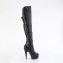 Pleaser DELIGHT-3018 DEL3018/BPU/M Stivali Donna  Tacco Altissimo 15 Plateau 4.5 Nero DEL3018/BPU/M