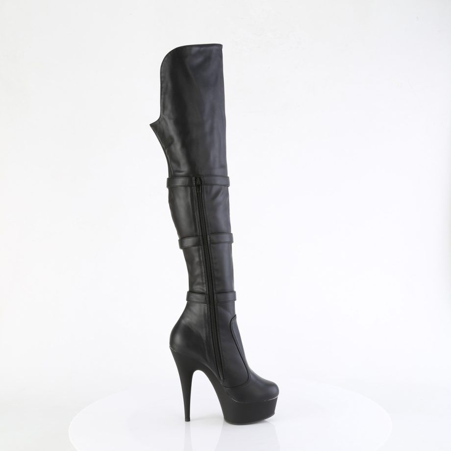 Pleaser DELIGHT-3018 DEL3018/BPU/M Stivali Donna  Tacco Altissimo 15 Plateau 4.5 Nero DEL3018/BPU/M