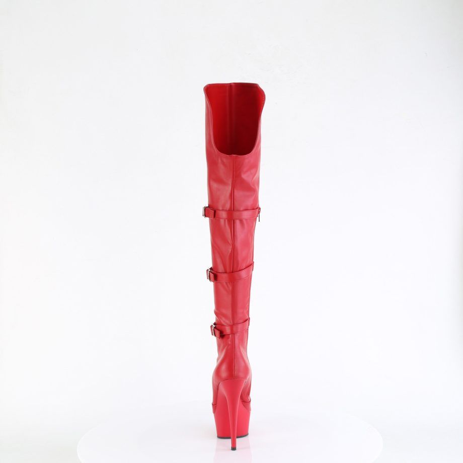 Pleaser DELIGHT-3018 DEL3018/RPU/M Stivali Donna  Tacco Altissimo 15 Plateau 4.5 Rosso DEL3018/RPU/M