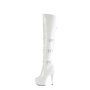 Pleaser DELIGHT-3018 DEL3018/W/M Stivali Donna  Tacco Altissimo 15 Plateau 4.5 Bianco DEL3018/W/M