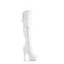 Pleaser DELIGHT-3018 DEL3018/W/M Stivali Donna  Tacco Altissimo 15 Plateau 4.5 Bianco DEL3018/W/M