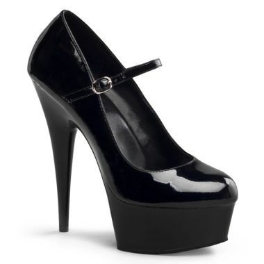 Pleaser DELIGHT-687 DEL687/B/M Decollete  Tacco Altissimo 15 Plateau 4.5 Nero DEL687/B/M
